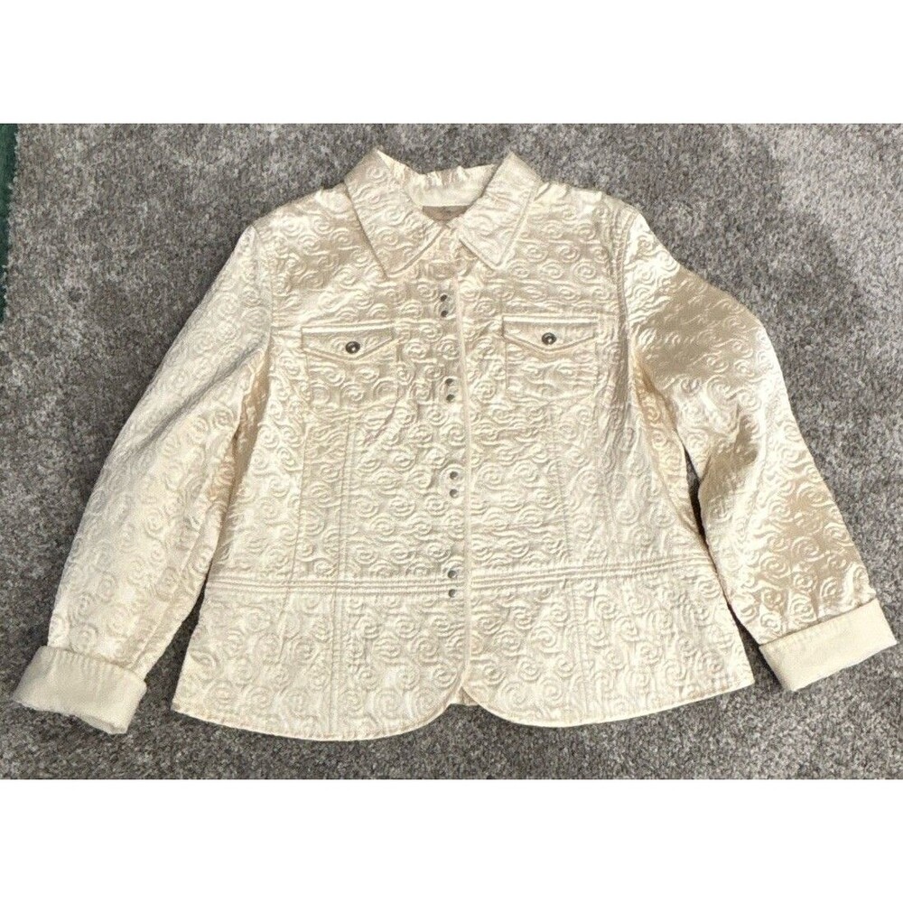 i.e Gold Formal Jacket w/ Design ~ Front Pockets / Hook And Bar Closure XL